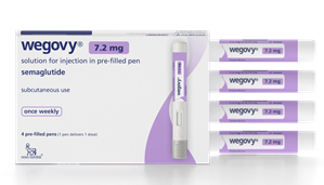 Wegovy 7.2mg pack of 4 pens