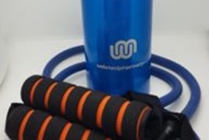 Water bottle and resistance band