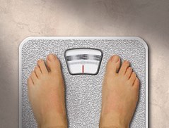 Feet on weighing scales. Source: medicalimages.com